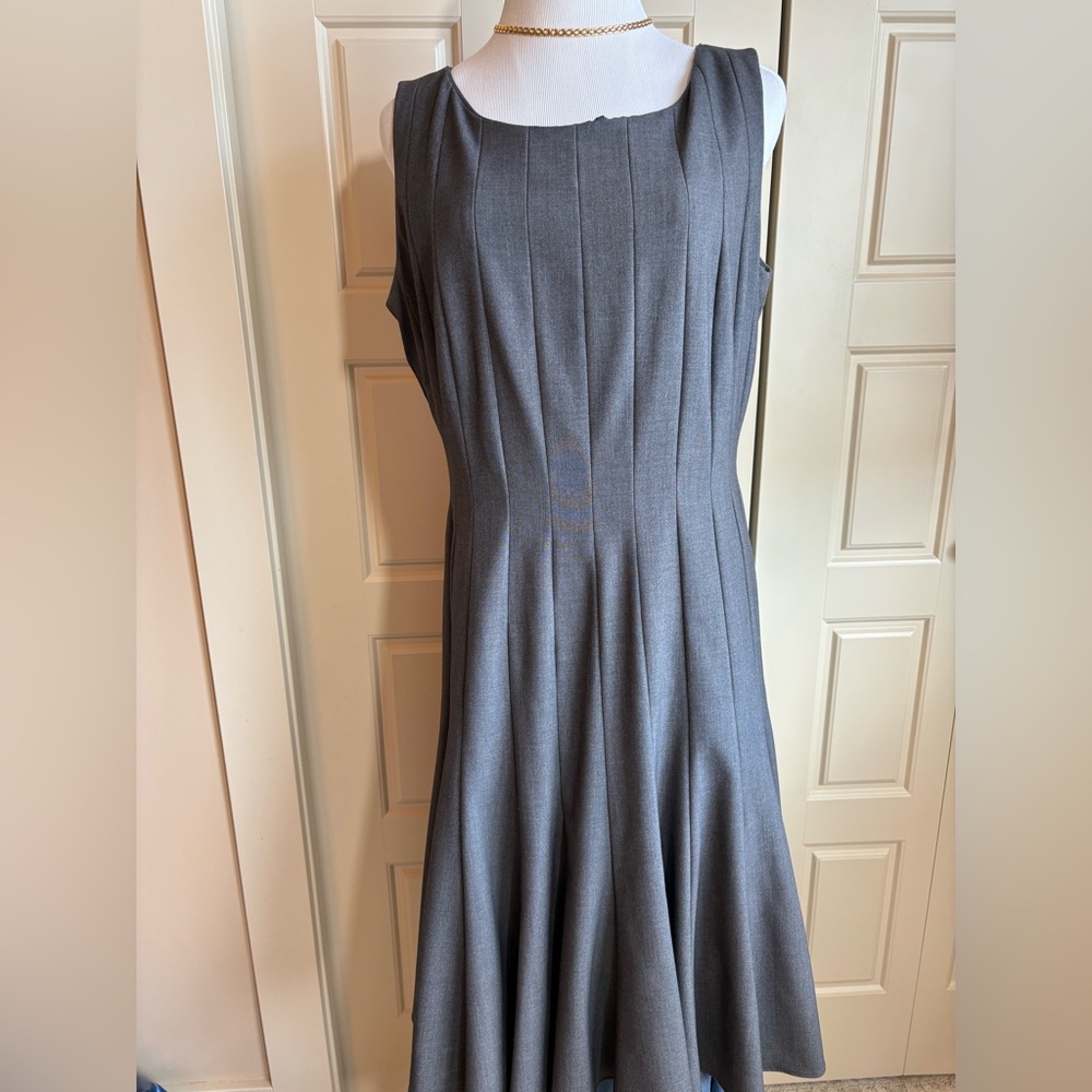 Calvin Klein fit & flare Gray Sleeveless Dress sz 12